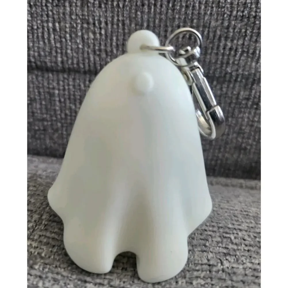 BBW Glow in the Dark, Light Up Ghost w/Pumpkin PocketBac Halloween Keychain
